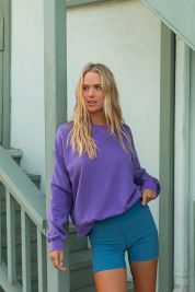 L*Space Active Take A Hike Washed Verry Berry Pullover