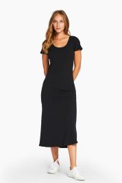 Vitamin A Organic Rib Black Catalina Dress