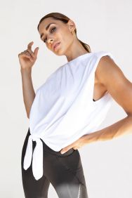 Michi White Muscle Tie Top